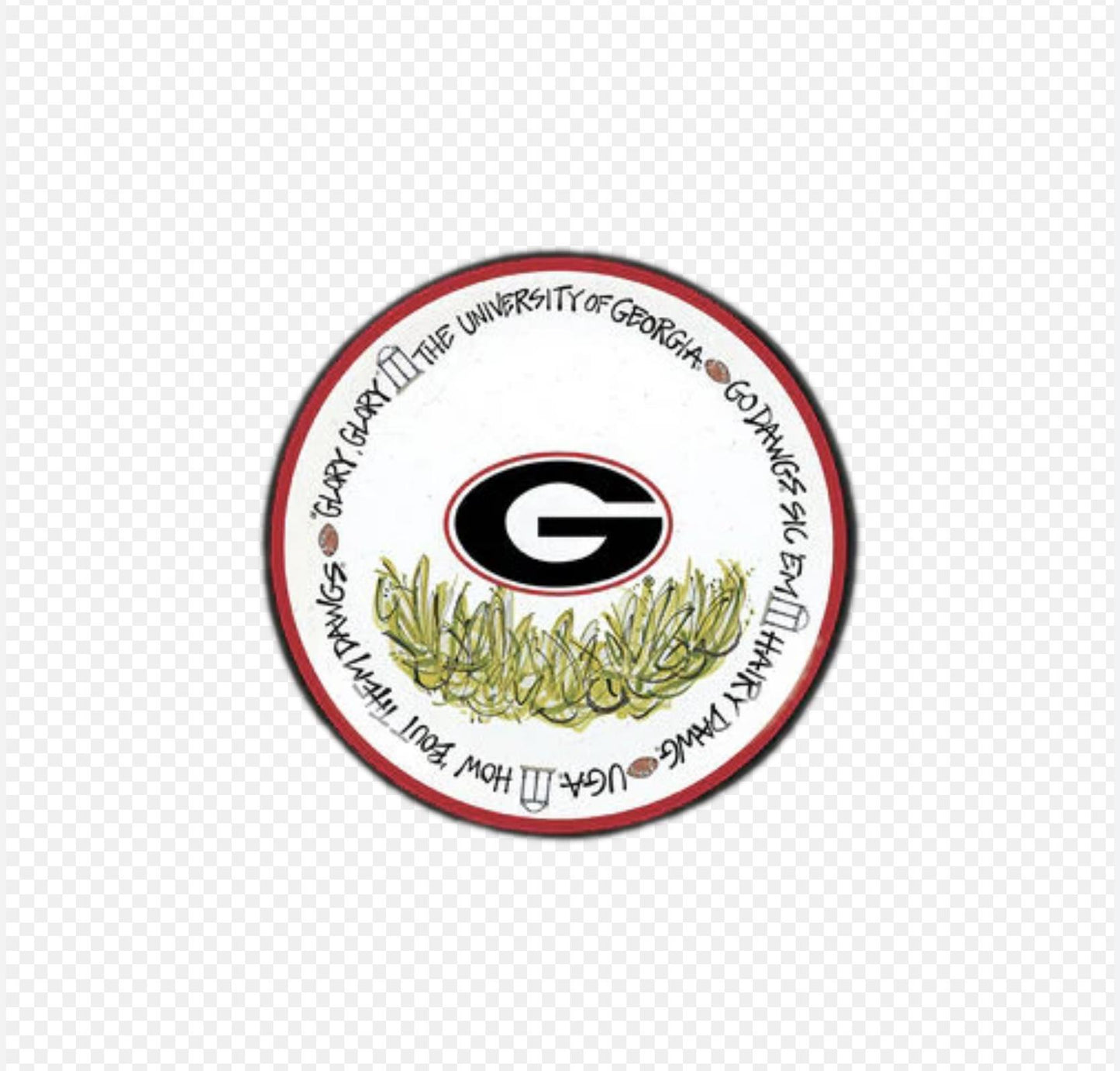 Magnolia Lane UGA Set of 4 Melamine Dinner Plates