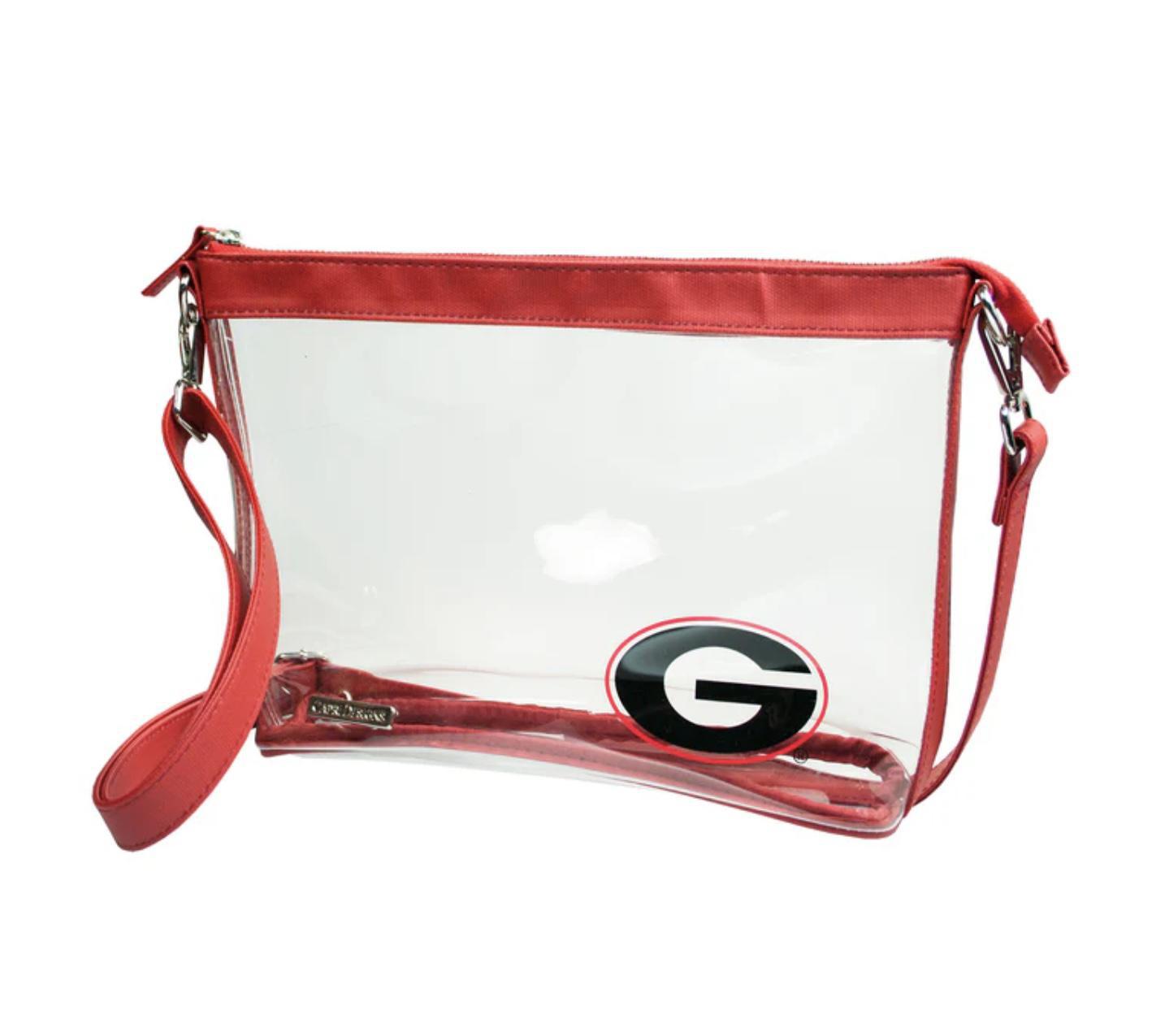 Capri Designs UGA Large Crossbody Clear Bag