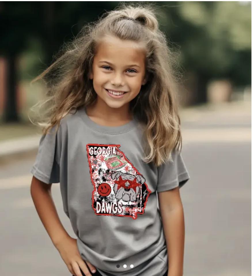BB Subs and Screens UGA Preppy State Youth Comfort Colors Tee