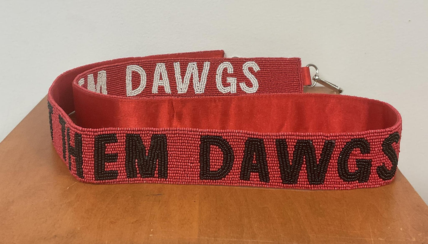 Capri Designs UGA Beaded Purse Strap “How Bout Them Dawgs”