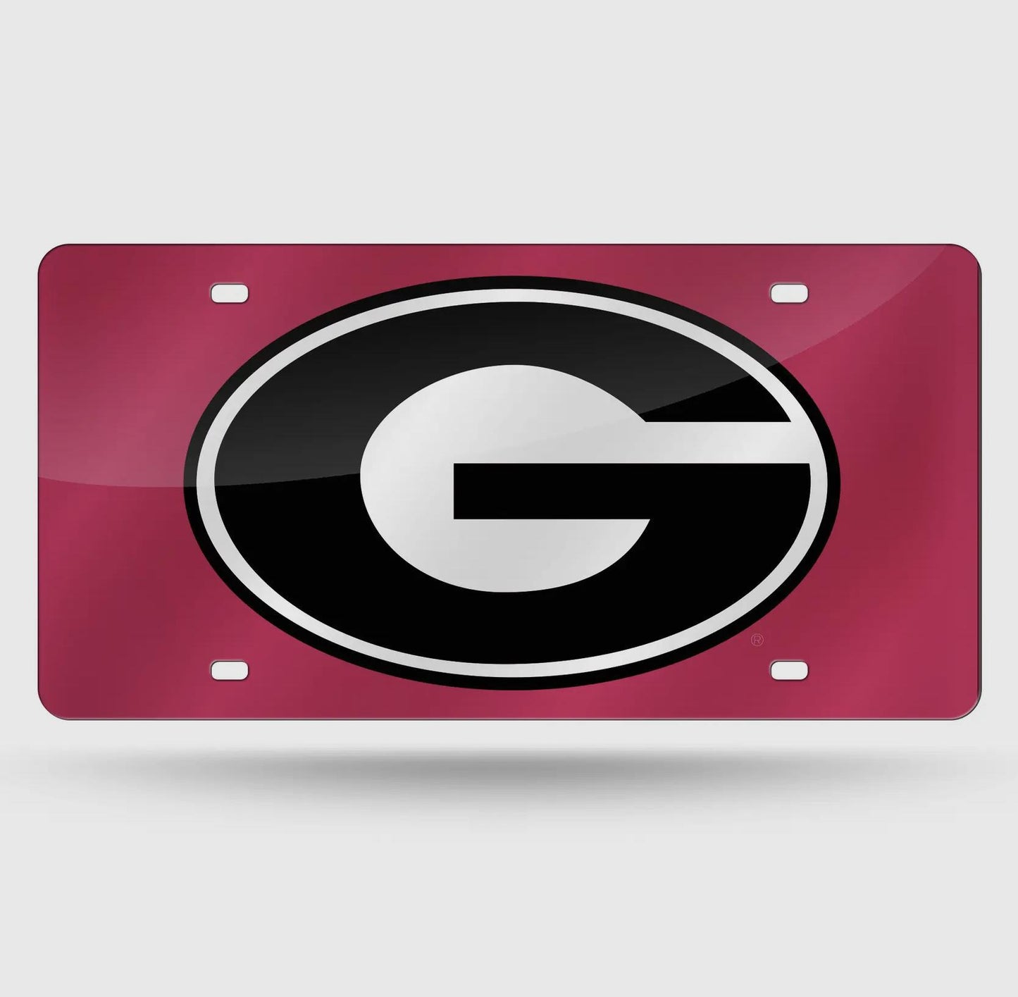 NCAA UGA Red Laser Cut Auto Tag