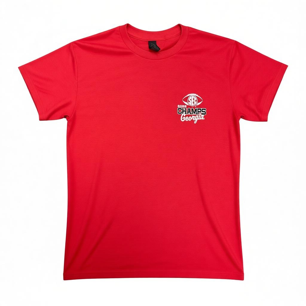 New World Graphics UGA SEC FB CHAMP 25 Recap Red Gildan T-Shirt