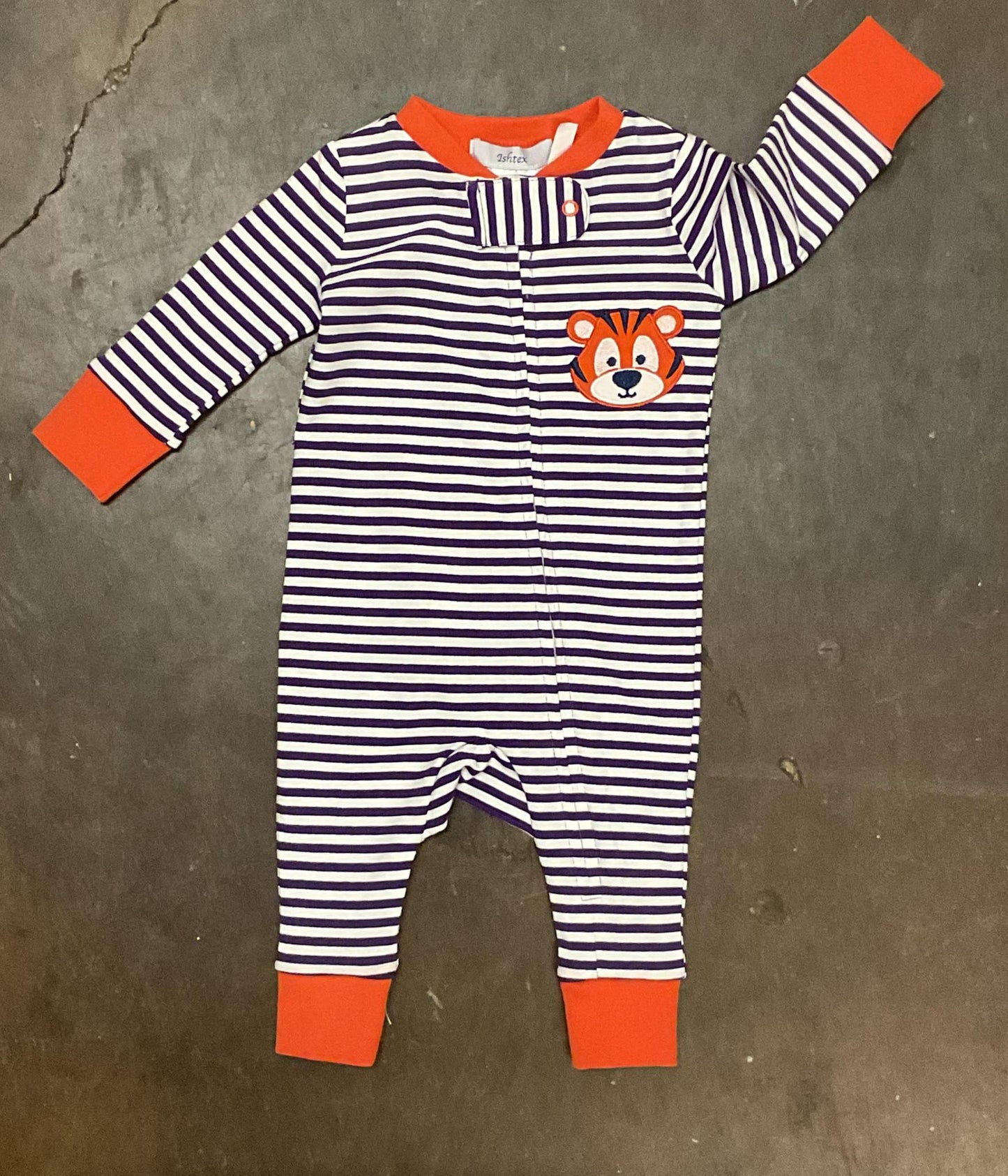 Ishtex Clemson Stripe Tiger Kids Onesie