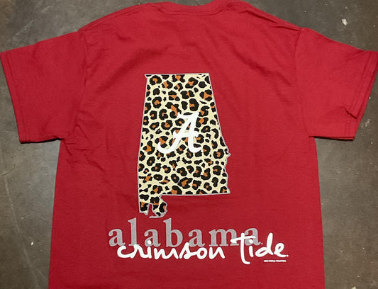 New World Graphics Alabama Cheetah Print T-Shirt