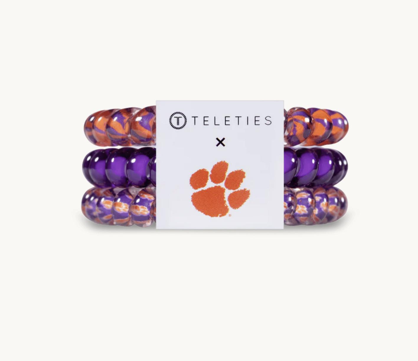Teleties Clemson Small Spiral Hair Ties