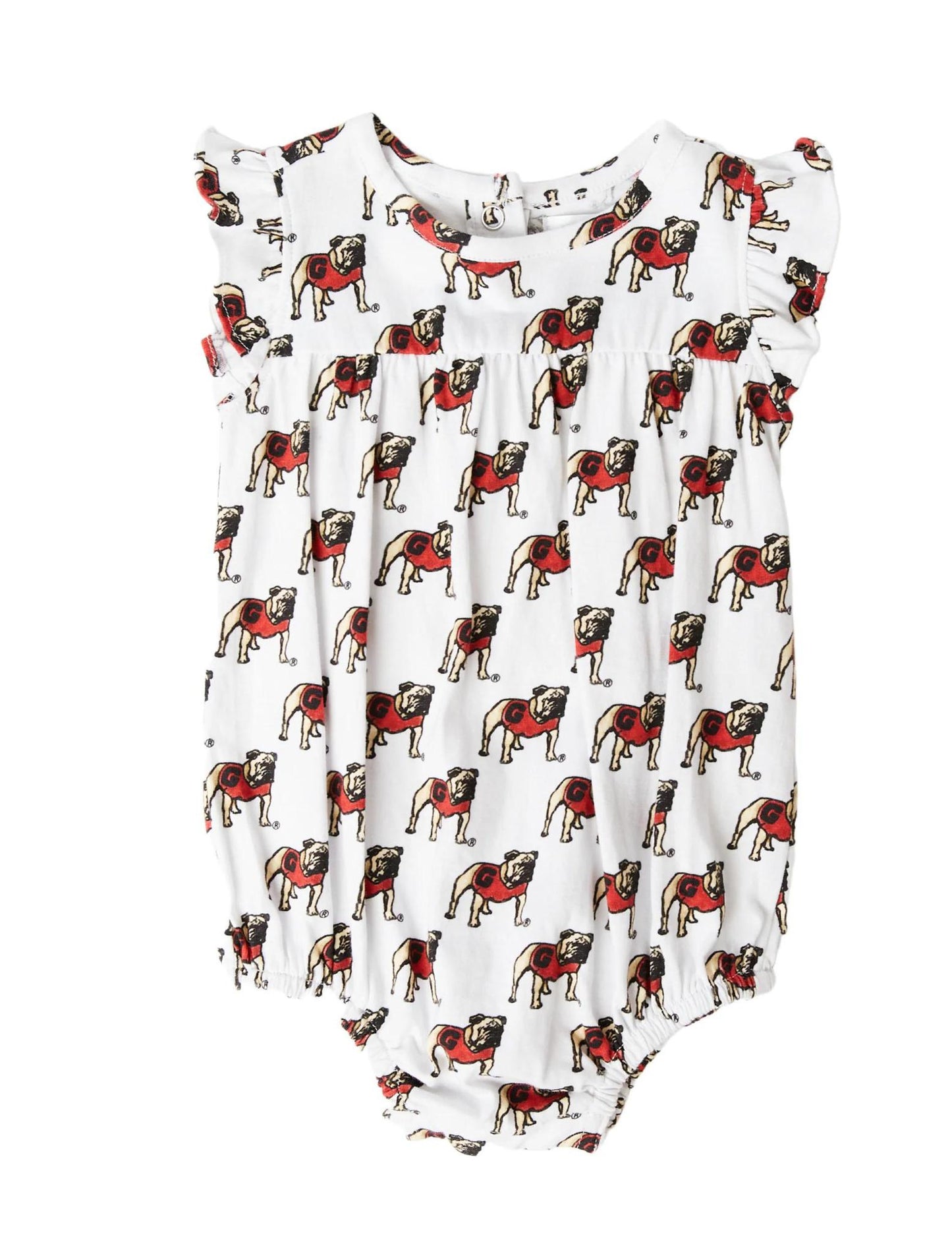 Stewart Simmons UGA Infant Girls Flutter Sleeve Romper