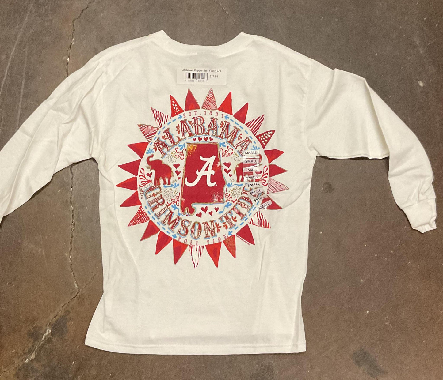 New World Graphics Alabama Copper Sun Kids Long Sleeve