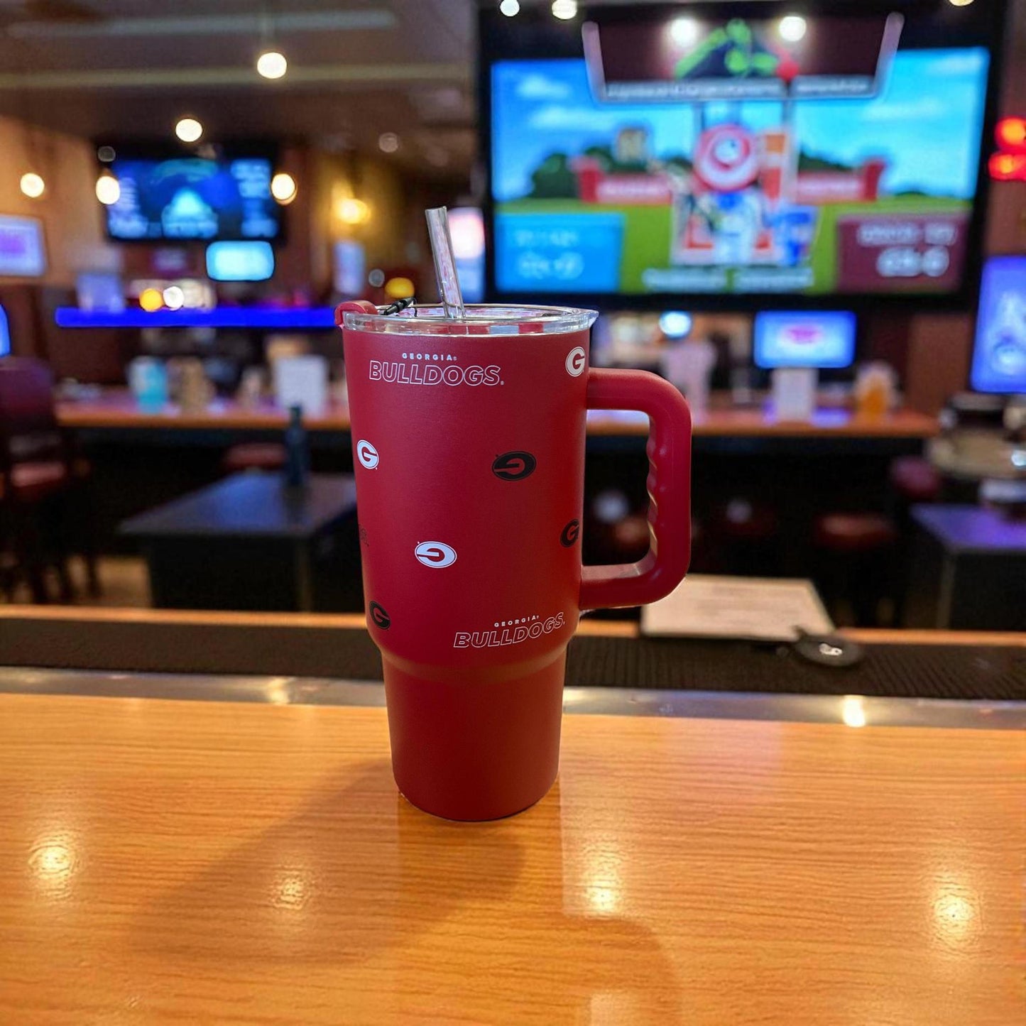 Logo Brands UGA 24oz. Step and Repeat Powder Coat Tumbler