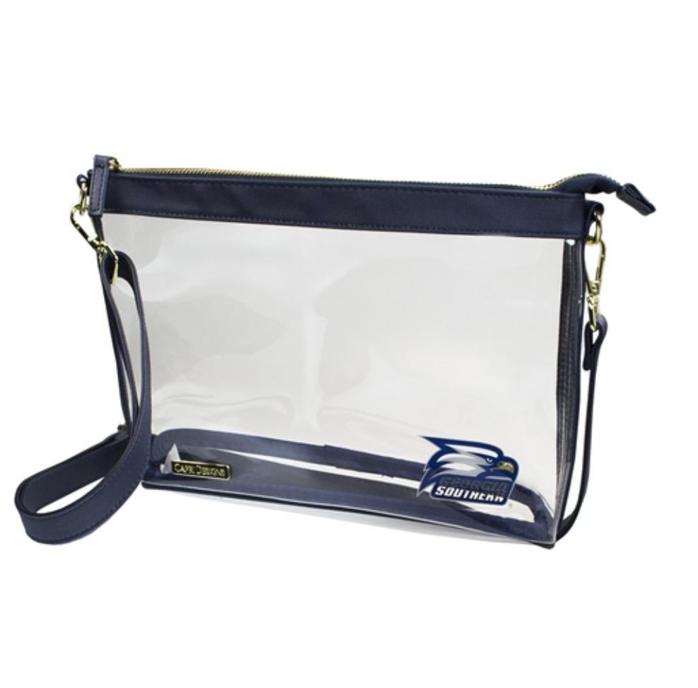 Capri Designs Georgia Southern Large Crossbody Clear Bag