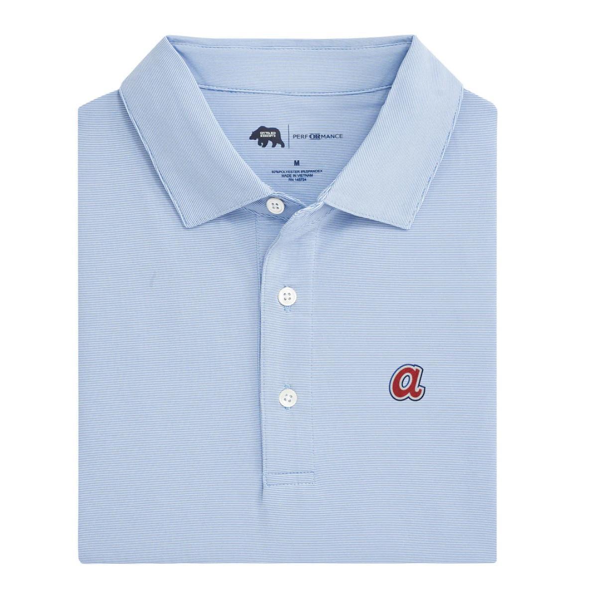 Onward Reserve Atlanta Braves Mens Hairline Stripe Performance Polo