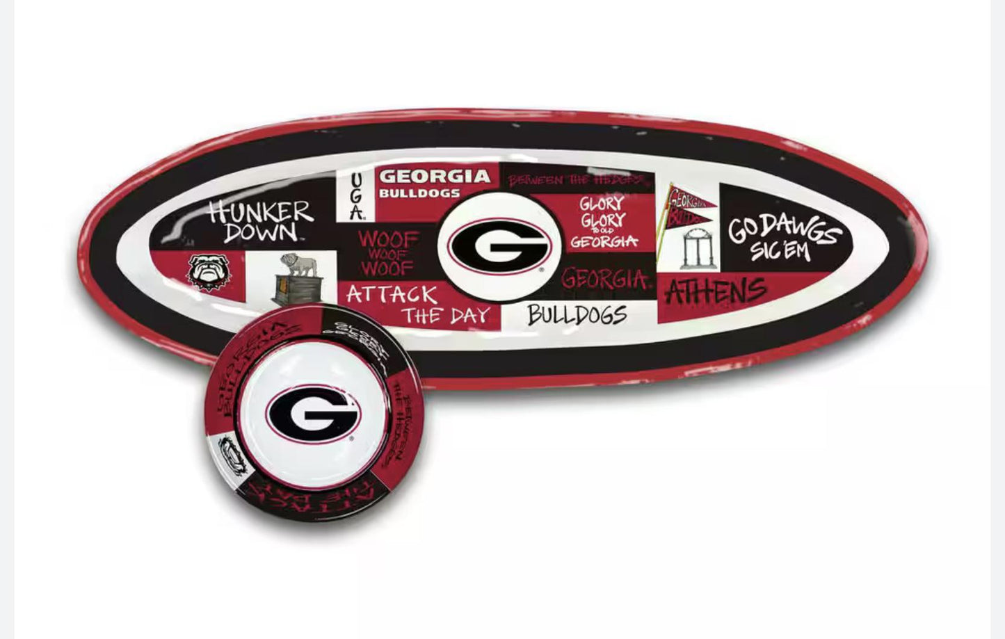 Magnolia Lane UGA 2 Piece Bowl & Platter Set