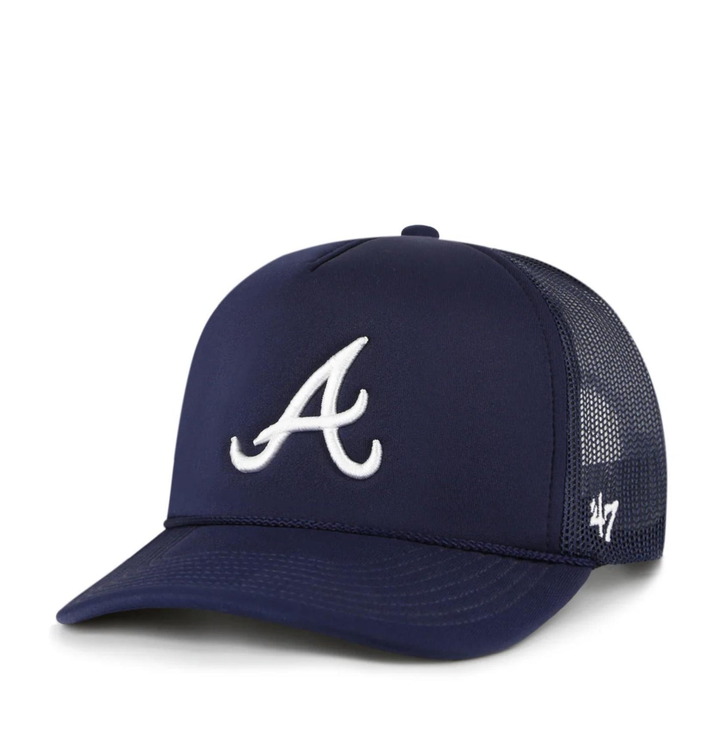 '47 Brand Atlanta Braves Navy Foam Front Mesh Adult Trucker Hat