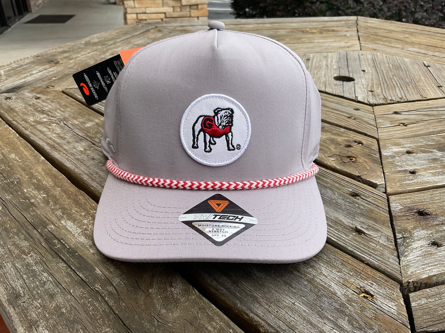 Pukka UGA Standing Dawg Red Rope Grey Hat