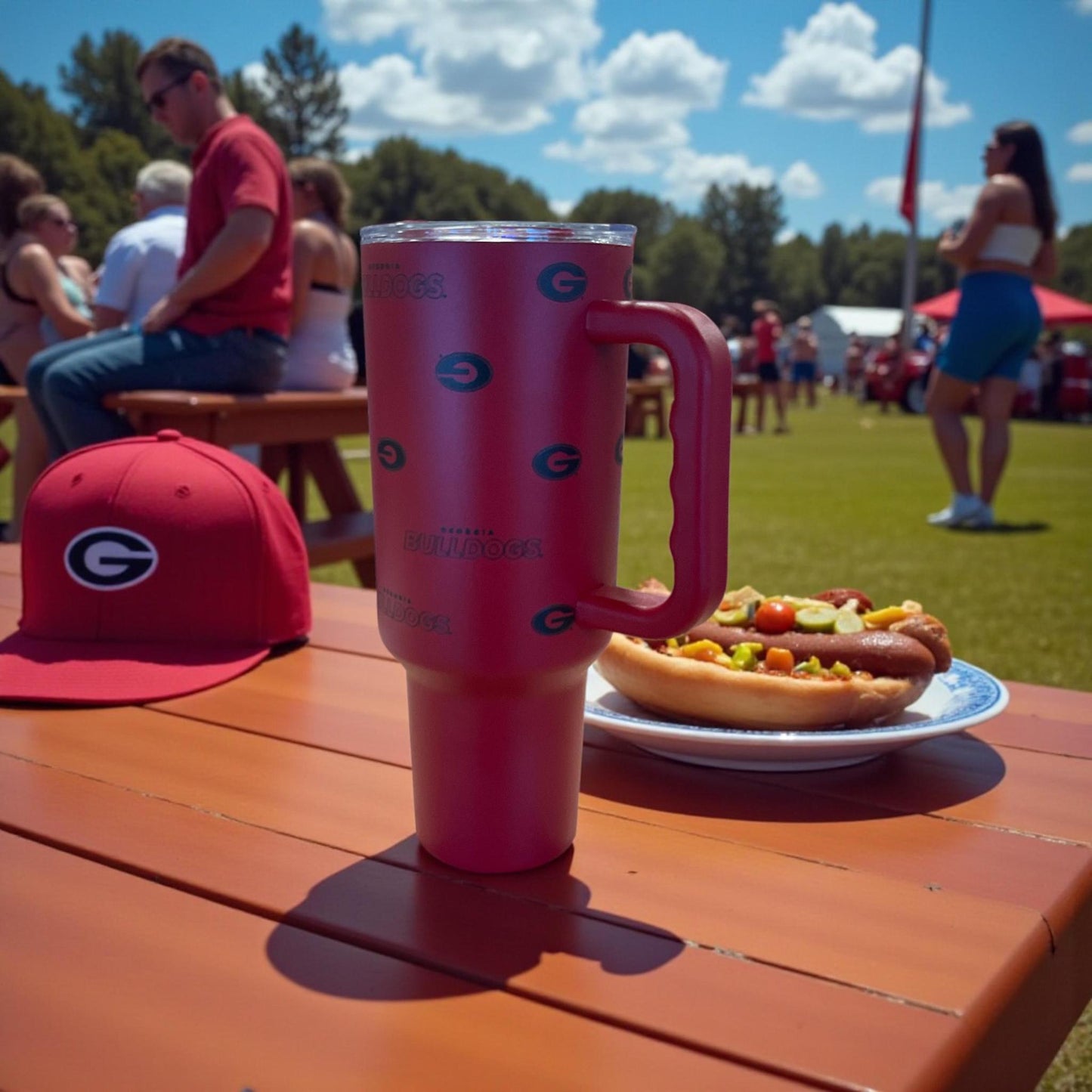 Logo Brands UGA 40oz Step & Repeat Powder Coat Stainless Steel Tumbler