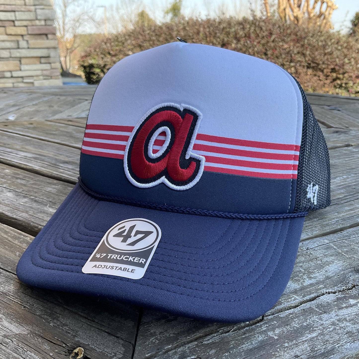 '47 Brand Atlanta Braves Navy Liftoff Adult Trucker Hat