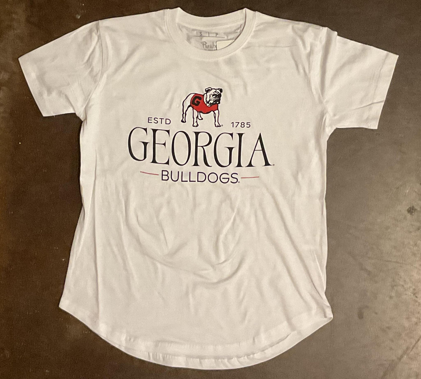 Pressbox UGA Silverton Short-Sleeve Crew-Neck Rounded Bottom Womens Top