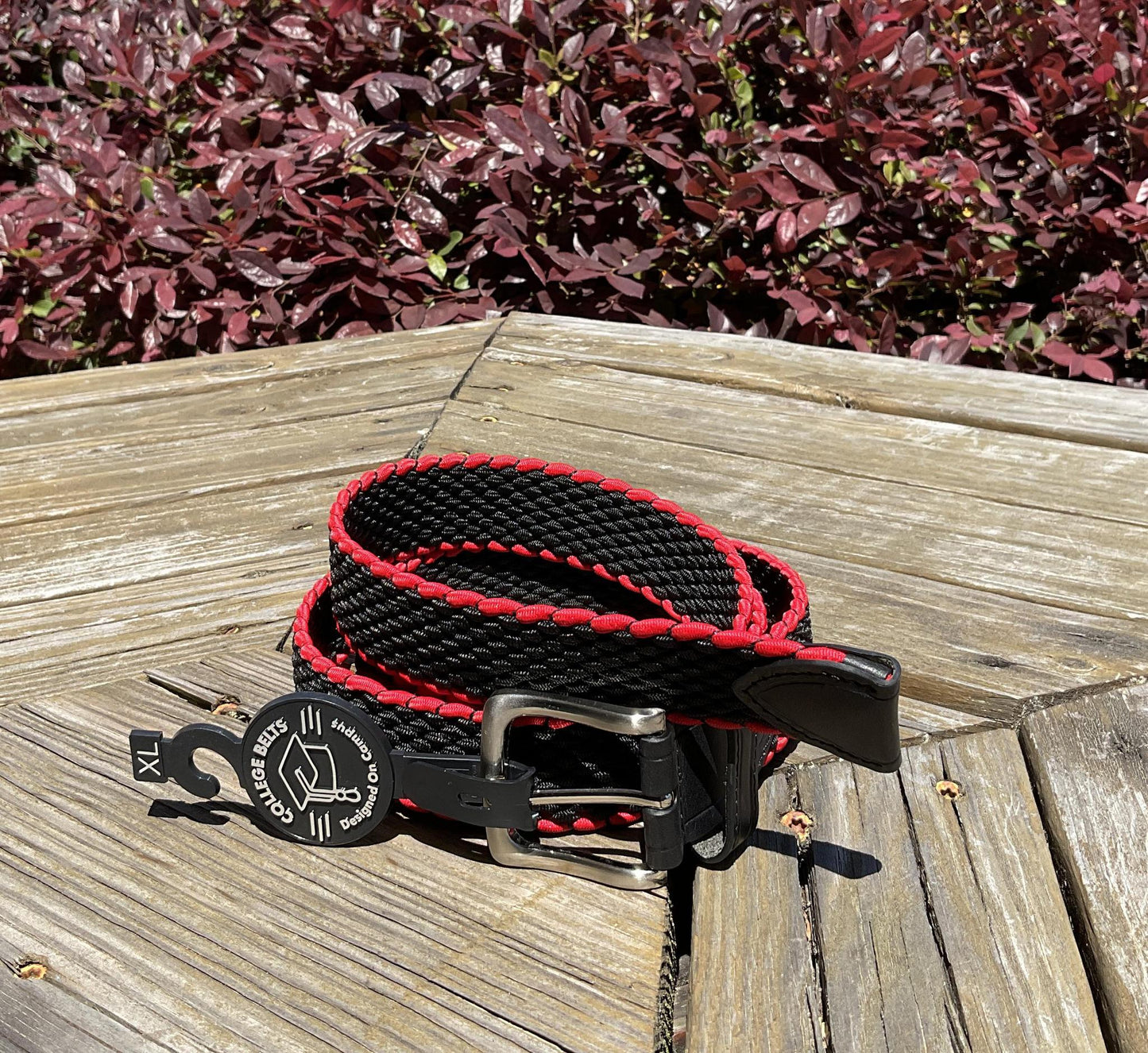 UGA Red & Black Woven Stretch College Belt