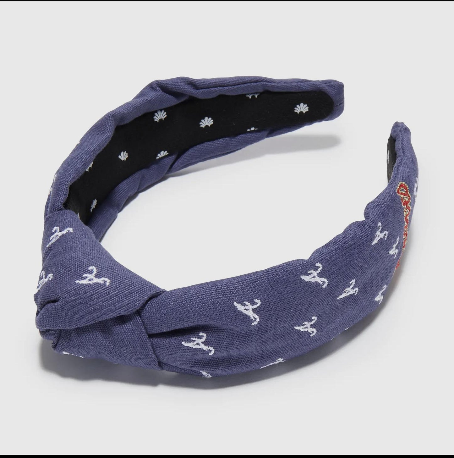 Atlanta Braves MLB Navy Embroidered Knotted Womens Headband