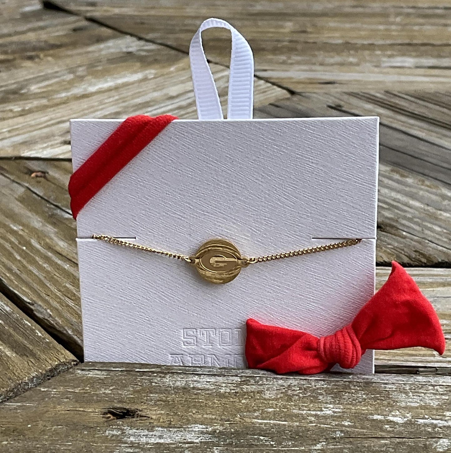 Stone Armory UGA Georgia G Logo Coin Bolo Bracelet 18K Gold Dipped