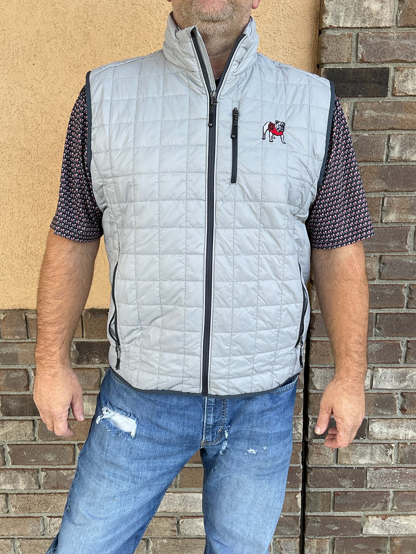 Cutter & Buck UGA Mens Rainier PrimaLoft Eco Full Zip Vest