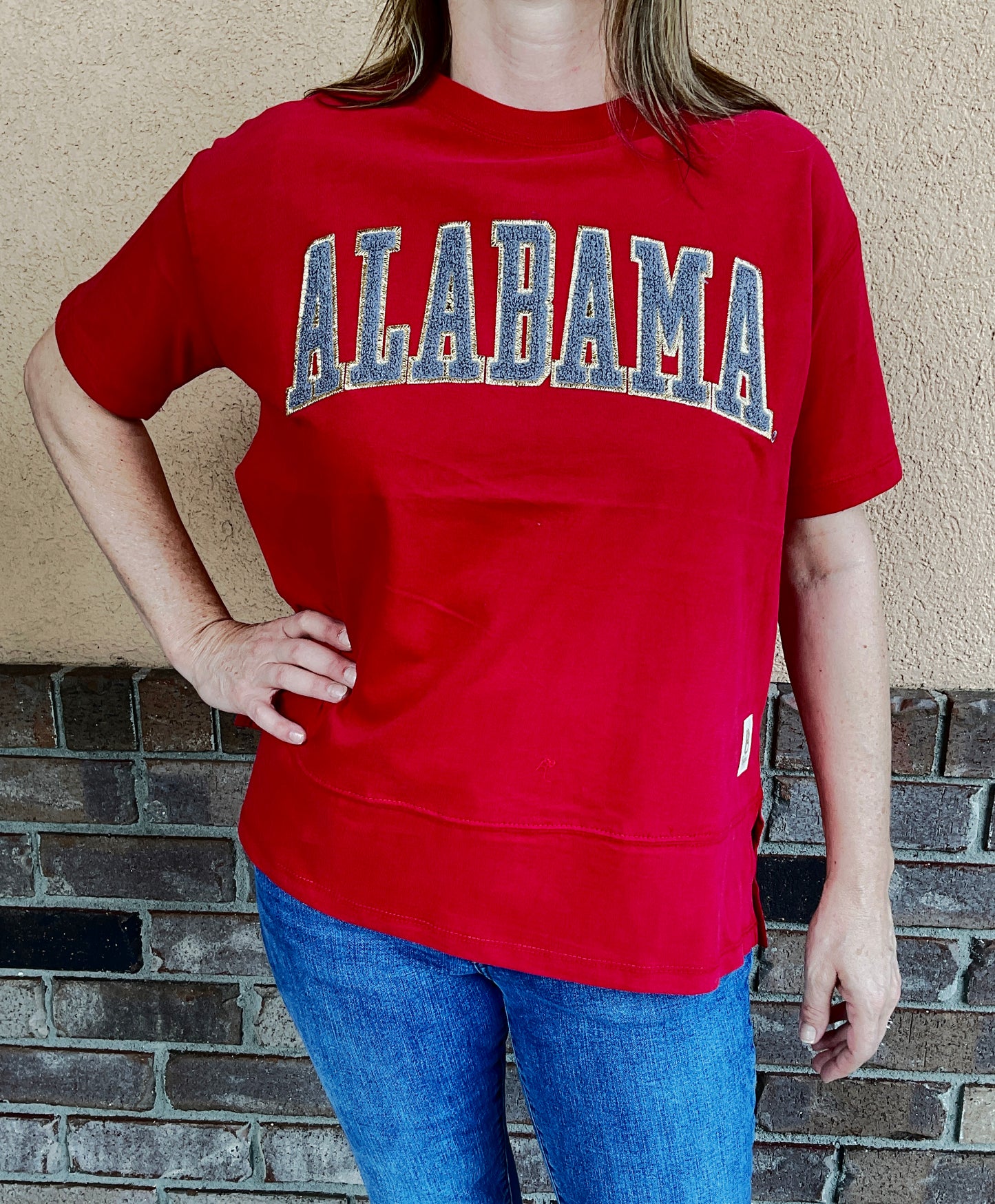 Pressbox Alabama White Gala Womens Short-Sleeve Crew Neck