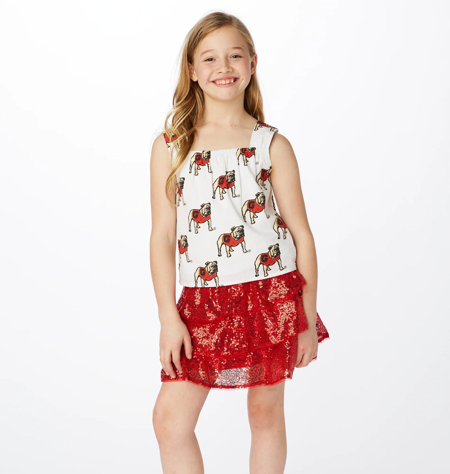 Stewart Simmons UGA Girls Poplin Shirt