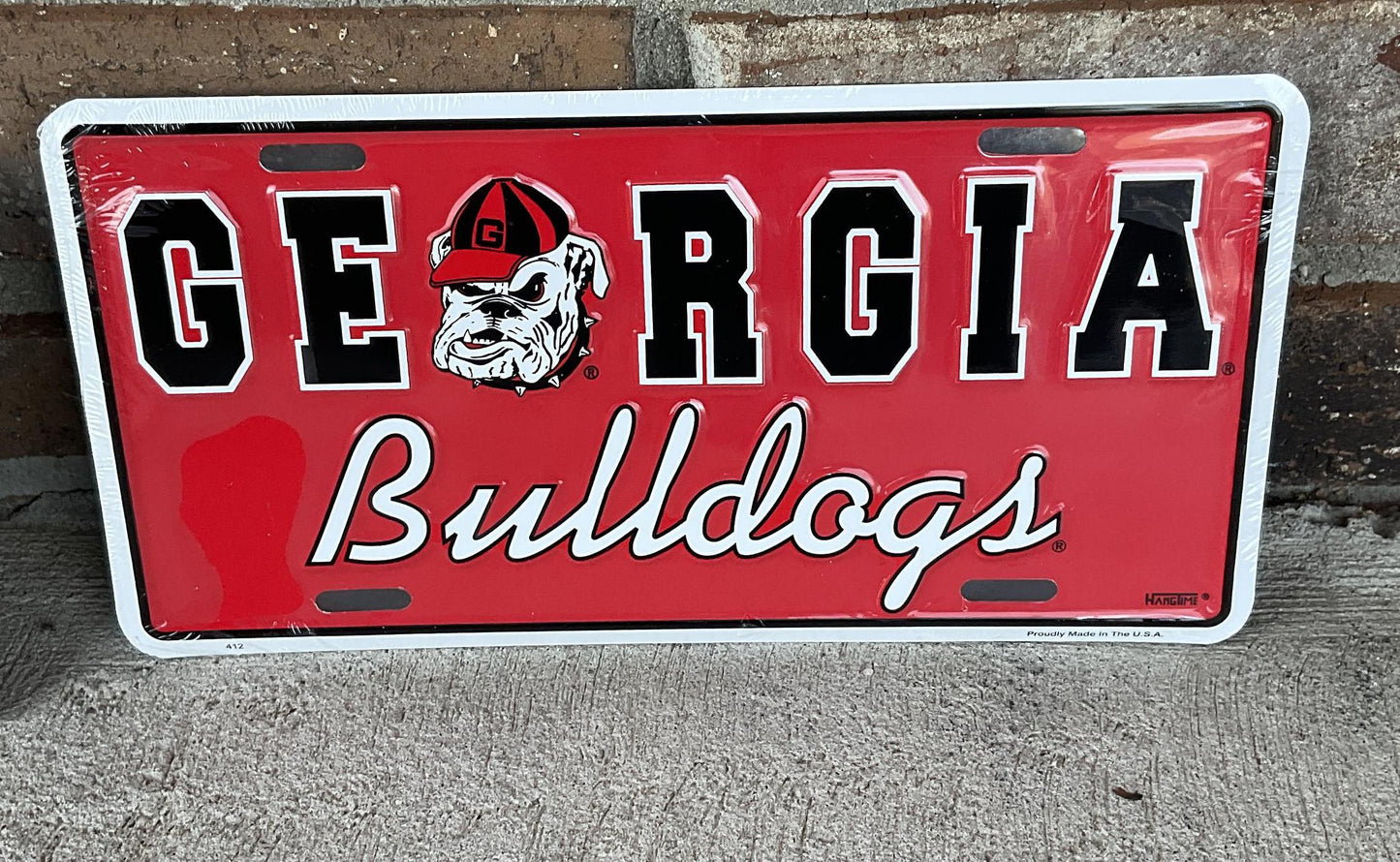 Signs 4 Fun UGA Georgia Bulldgs Metal License Plate Auto Tag