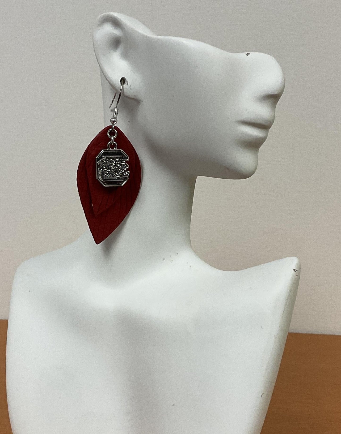 From The Heart USC Feather Earring Garnett