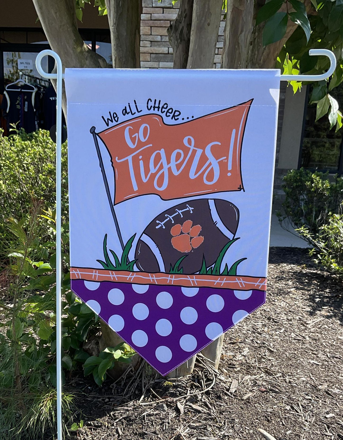 Magnolia Lane Clemson Dots Garden Flag