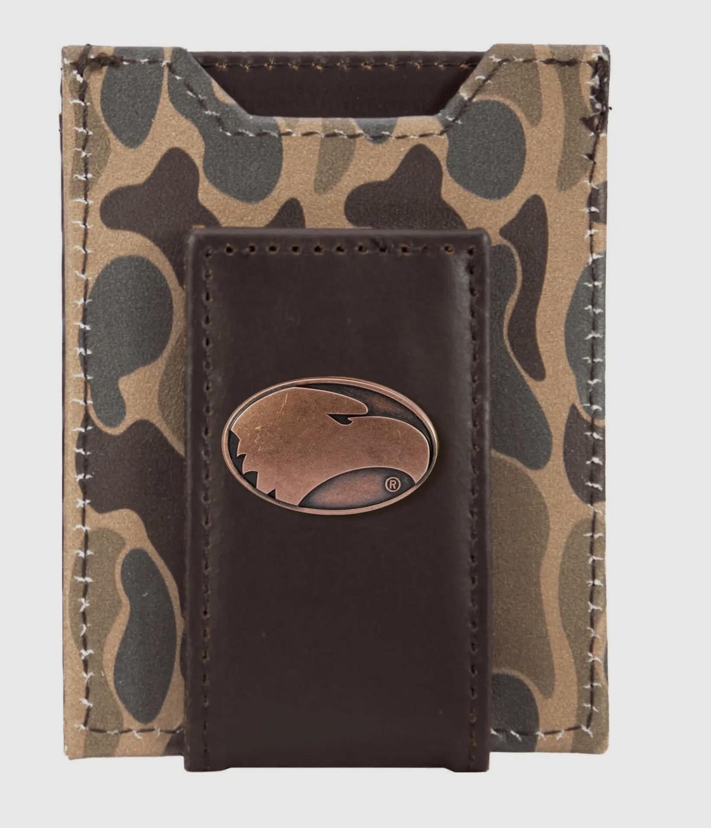 Zep-Pro Georgia Southern Magnetic Camo Leather Money Clip Wallet
