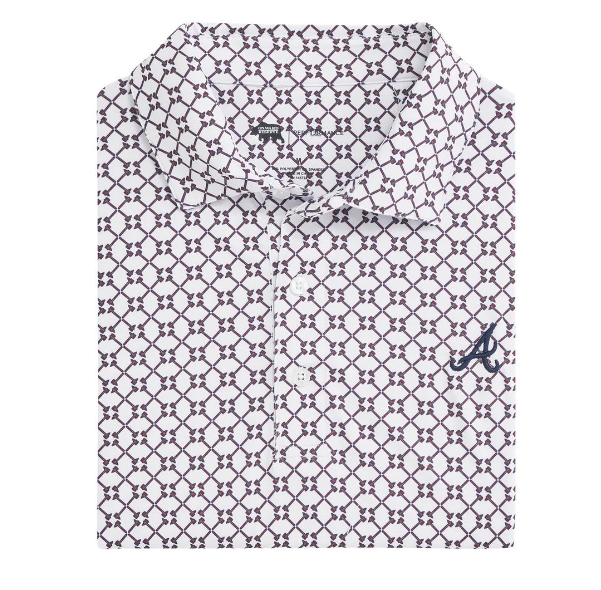 Onward Reserve Atlanta Braves Tomahawk Mens Polo Shirt
