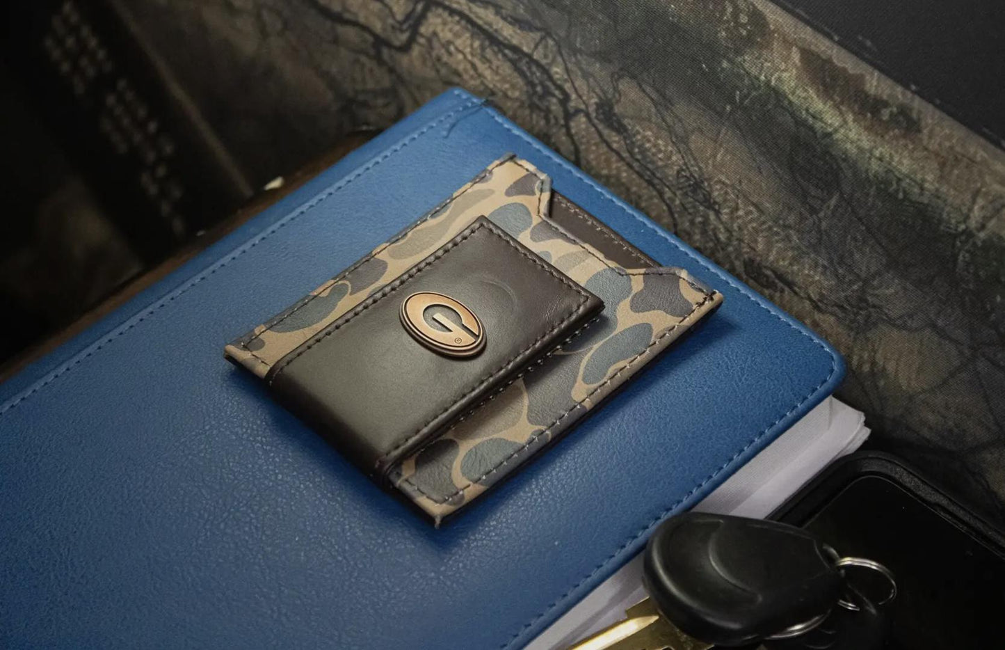 Zep-Pro UGA Magnetic Camo Leather Money Clip Wallet