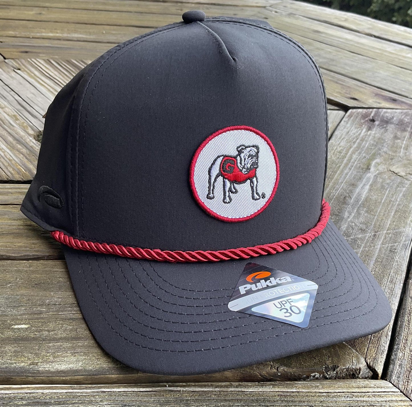 Pukka UGA Standing Dawg Red Rope Black Hat