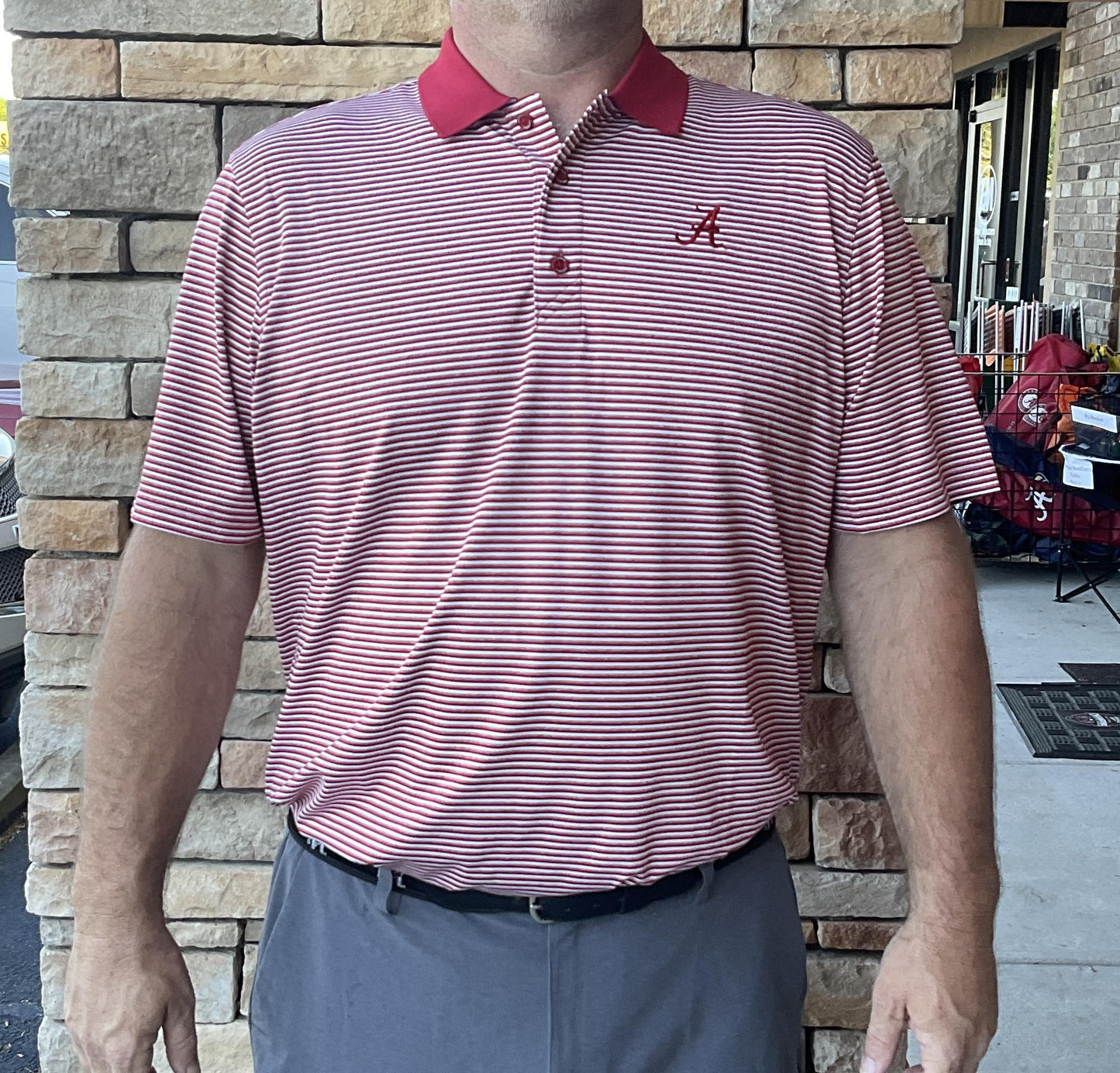 Cutter & Buck Alabama Forge Tonal Stripe Stretch Mens Polo Shirt