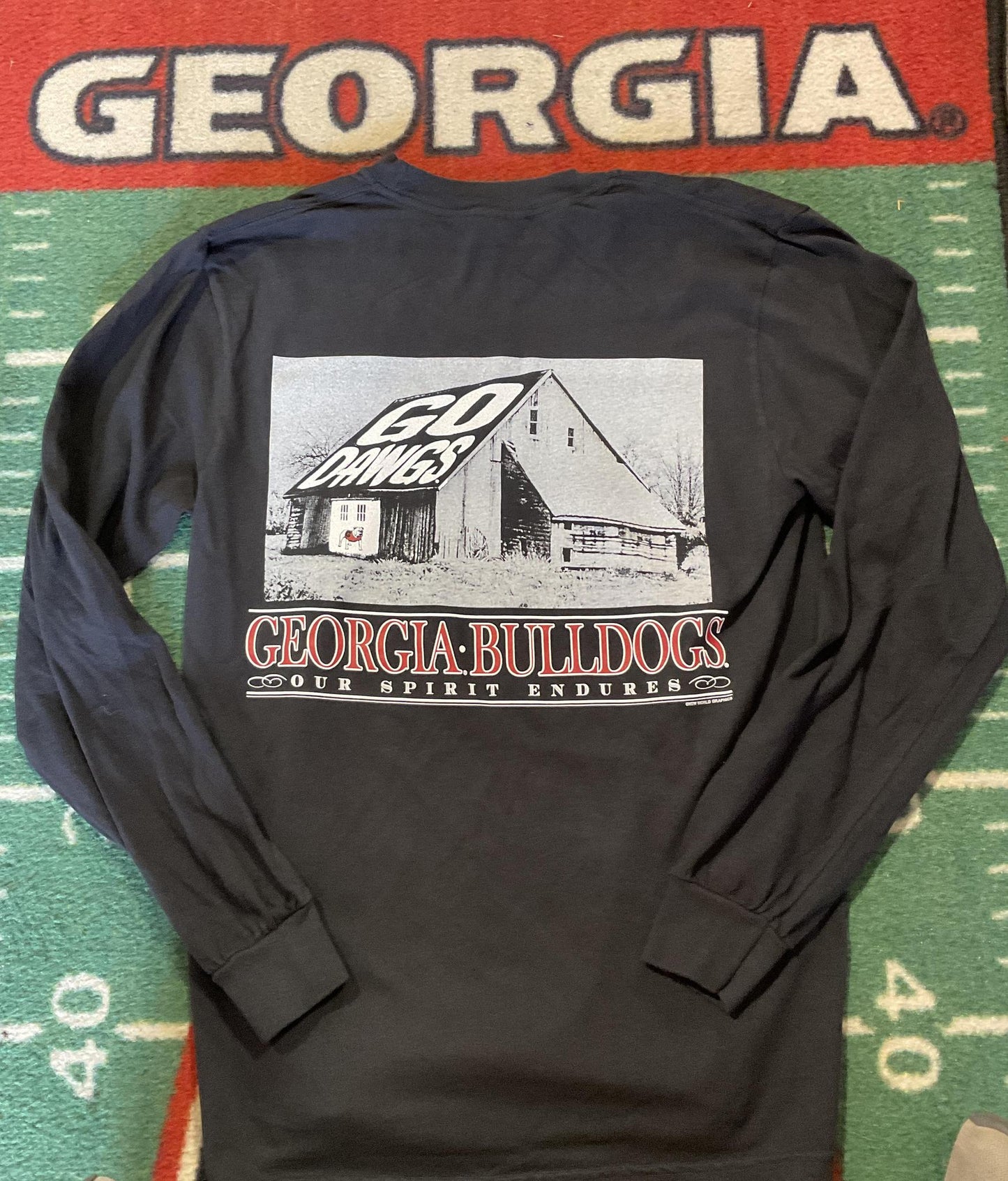 New World Graphics UGA V2 Barn Comfort Colors Long Sleeve T-Shirt Black