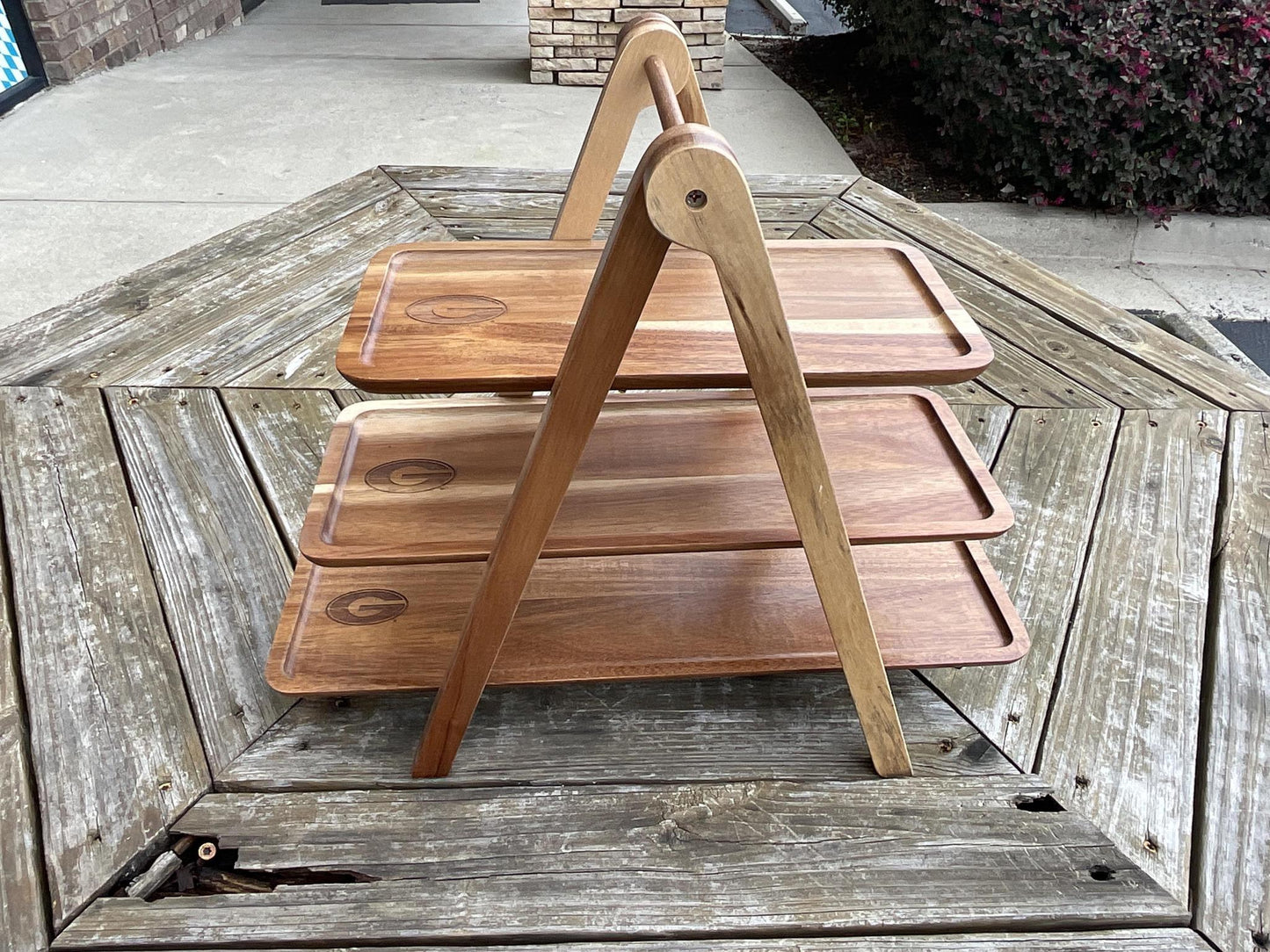 Picnic Time UGA Acacia Serving Ladder