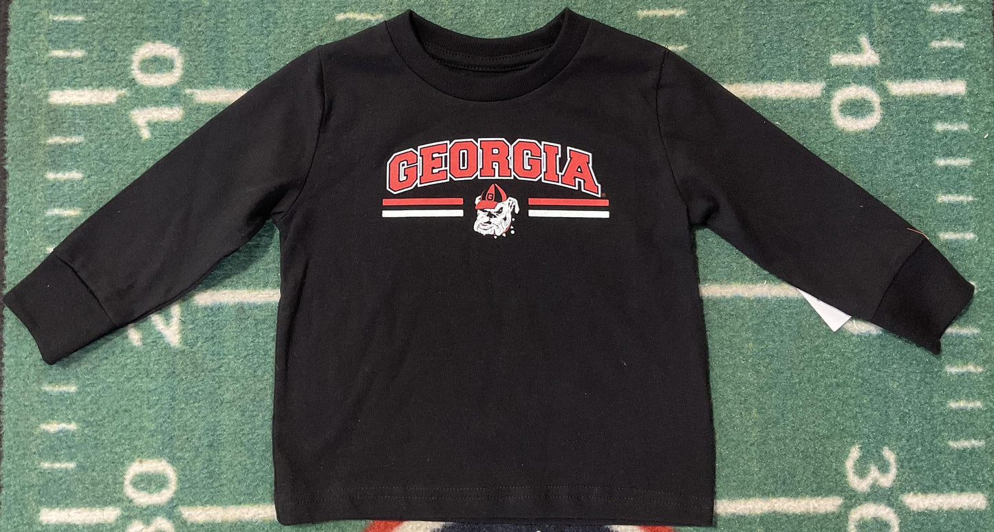 Little King UGA Long Sleeve Black Tee