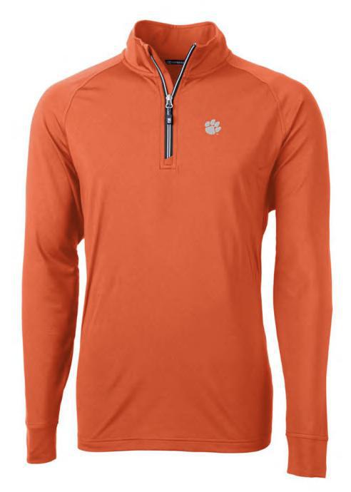 Cutter & Buck Clemson Mens Adapt Eco Knit 1/4 Zip Pullover