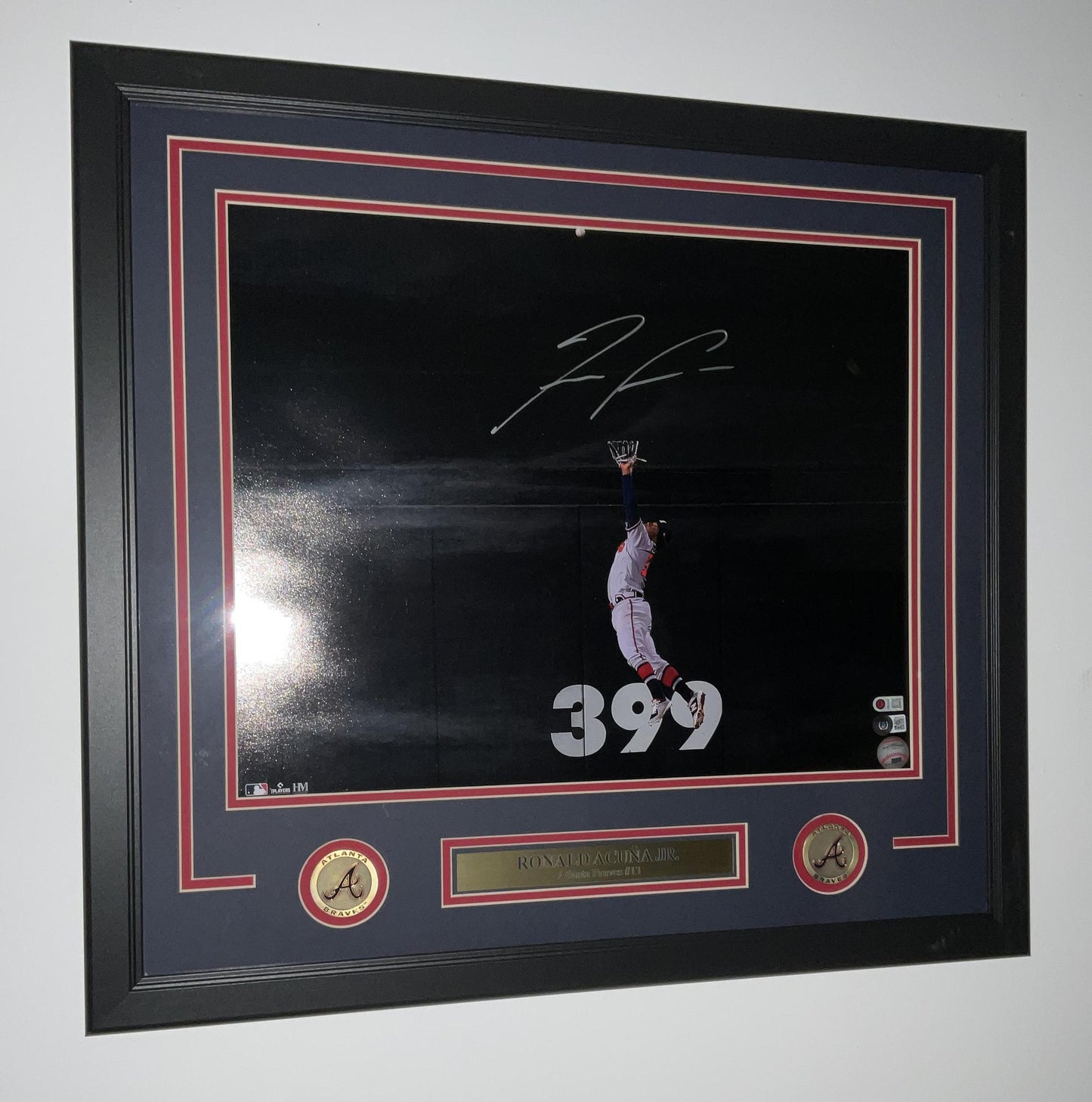 Atlanta Braves Ronald Acuna Jr Autographed Framed Picture