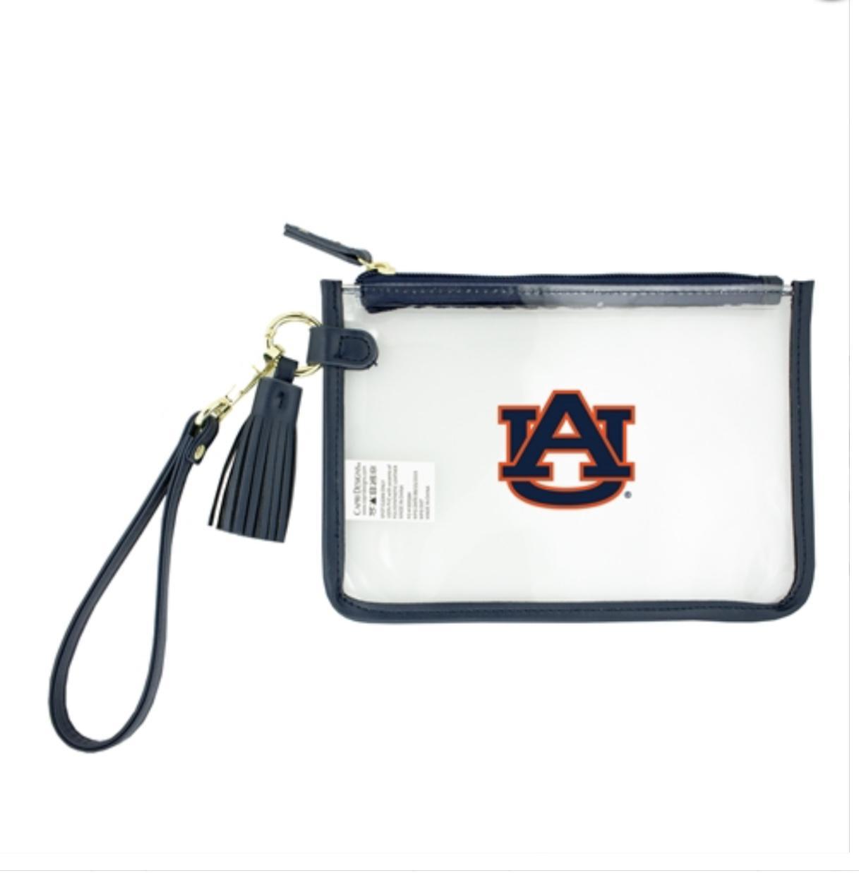Capri Designs Auburn Wristlet Clear Bag