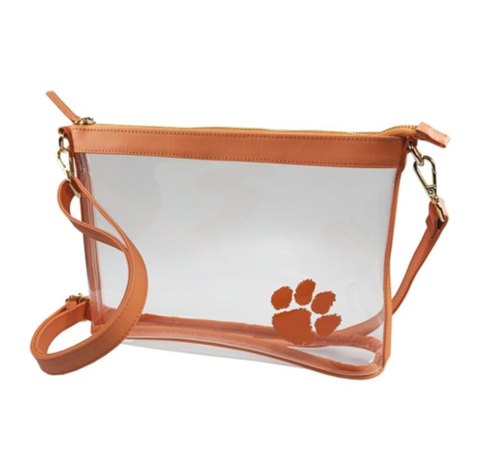 Capri Designs Clemson Large Crossbody Clear Bag