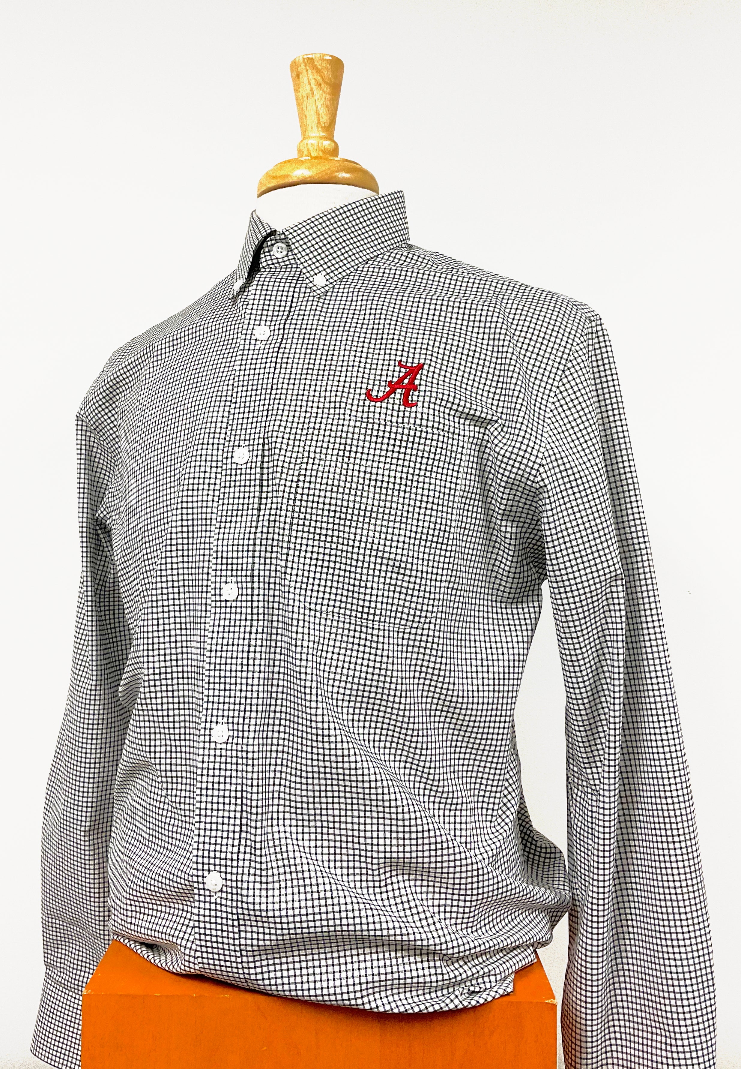 Atlanta Braves Cutter & Buck Easy Care Stretch Gingham Mens Long