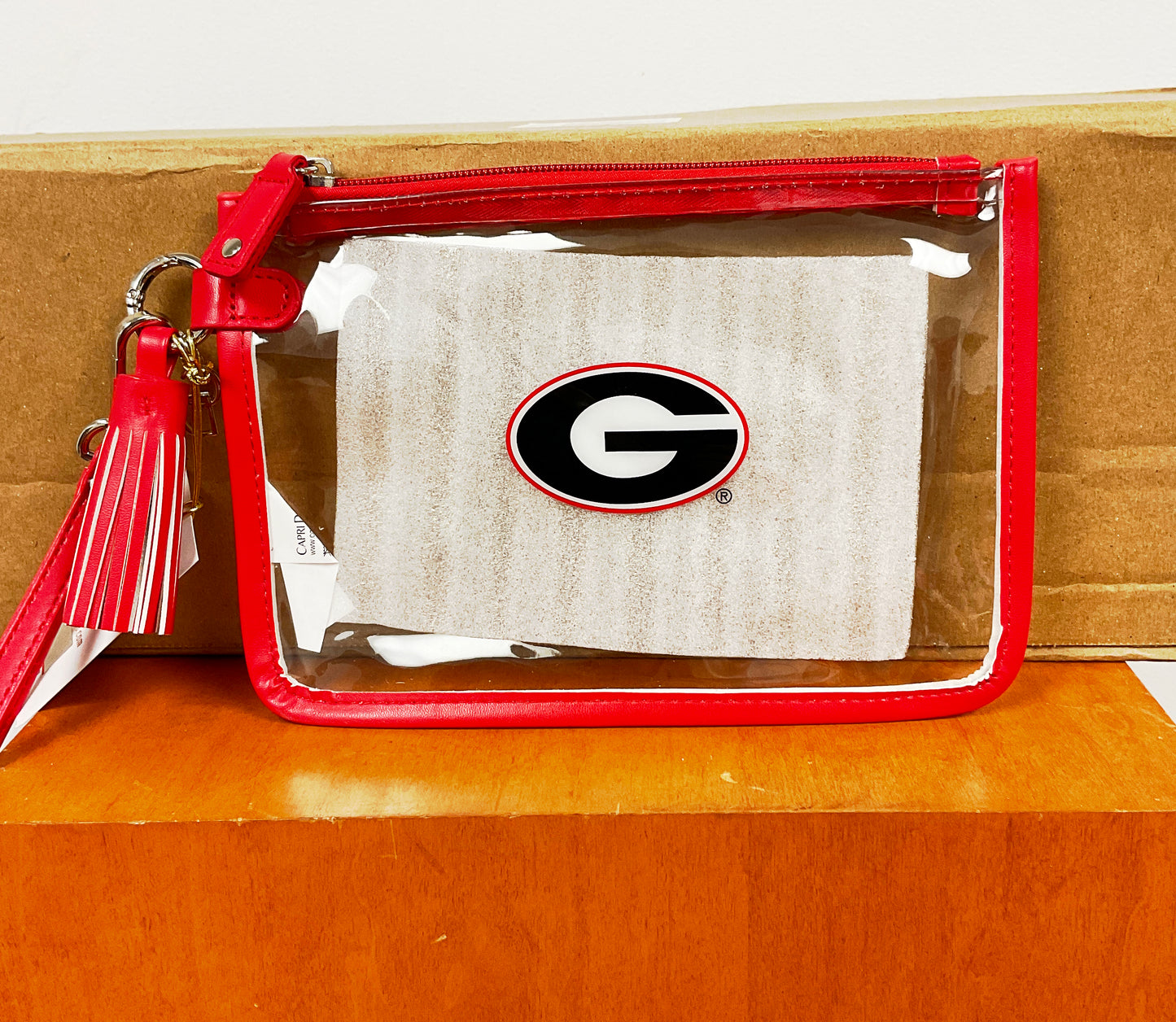 Capri Designs UGA Clear Wristlet Bag