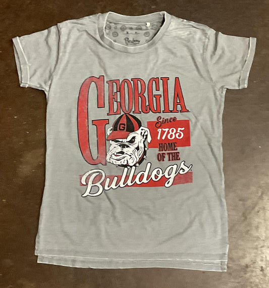 Pressbox UGA Stephen SS Crew-Neck Vintage Boyfriend Womens Top