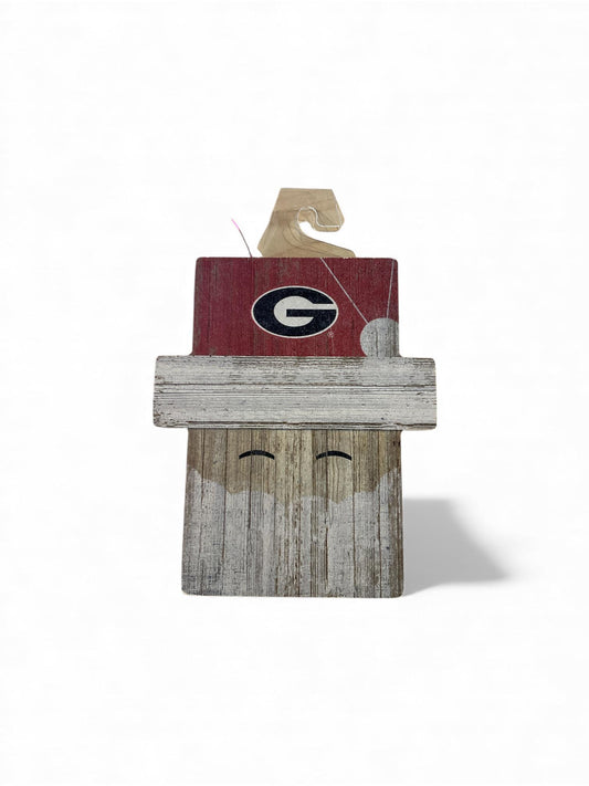 The Fan Zone UGA Santa Head Cutout Ornament