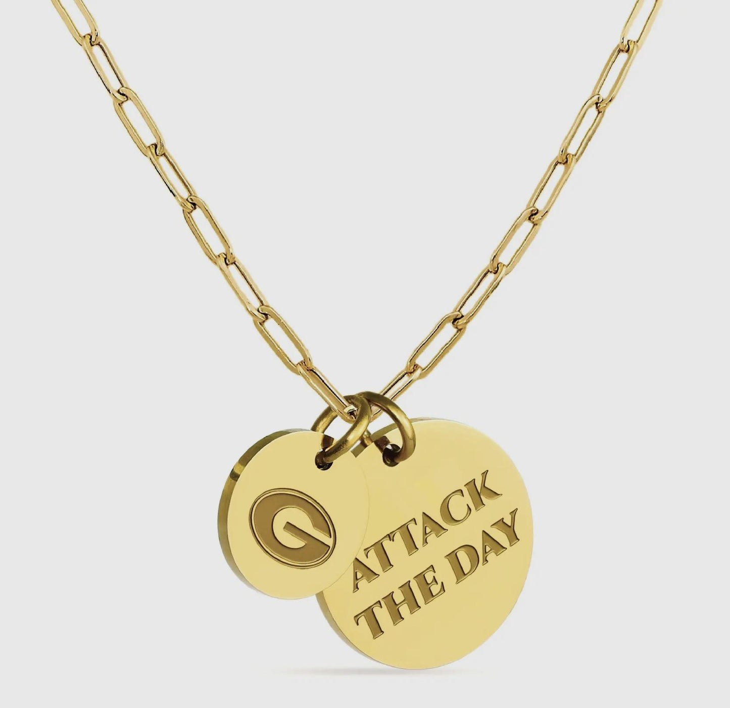 Stone Armory UGA Paperclip Chain Charm Necklace 18k Gold Dipped