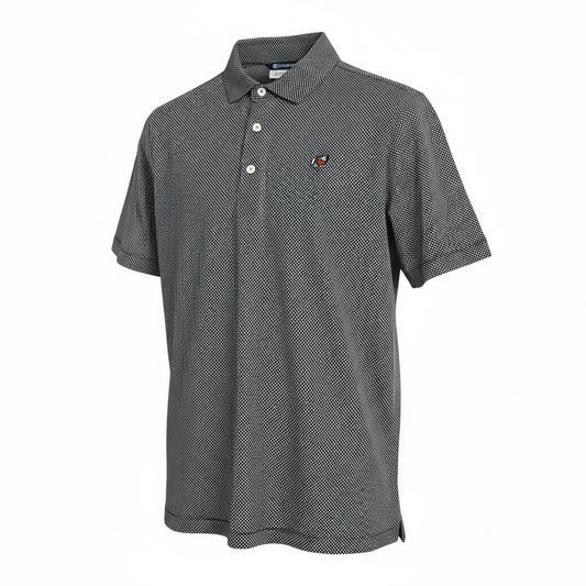 Cutter & Buck UGA Mens Pike Eco Symmetry Print Recycled Black Polo
