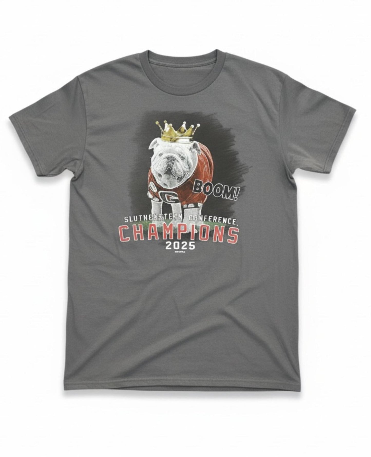 New World Graphics UGA SEC FB CHAMP 25 Boom Grey Gildan T-Shirt