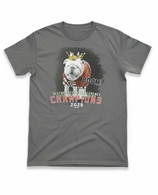 New World Graphics UGA SEC FB CHAMP 25 Boom Grey Gildan T-Shirt