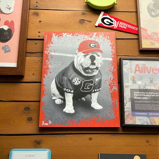 The Fan Zone UGA “UGA with his hat on” 11x16 Canvas Art